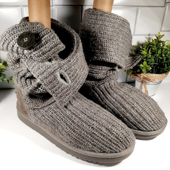 UGG Classic Candy Knit Grey Boot women size 9 - Picture 1 of 7